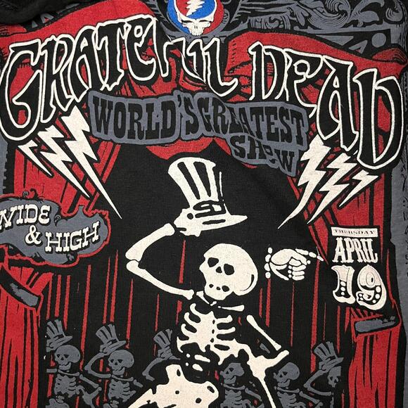 Liquid Blue 🎪 “Grateful Dead World’s Greatest Show” Skeleton Tee – Size XL - Picture 4 of 6